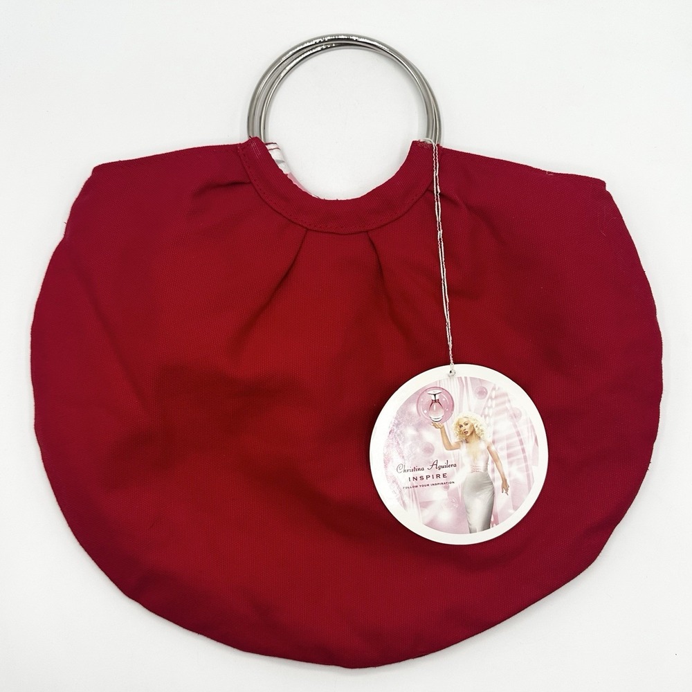 2008 ? Christina Aguilera Inspire 14" Purse Hand Bag Red Metal Handles Promo
